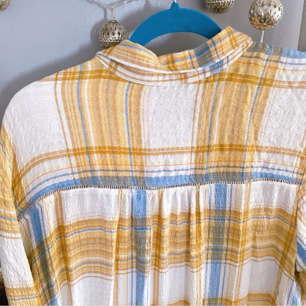 Anthropologie Pilcro Yellow Plaid Shirt Size XL - Picture 10 of 10